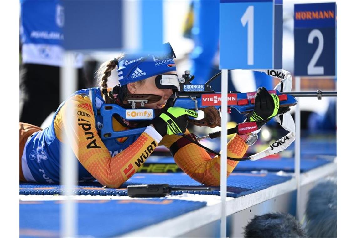 Nach Staffel-Debakel: Preuß und Herrmann laufen in Top-Ten Wurde Achte im Sprint von Nove Mesto: Franziska Preuß. Foto: Sven Hoppe/dpa