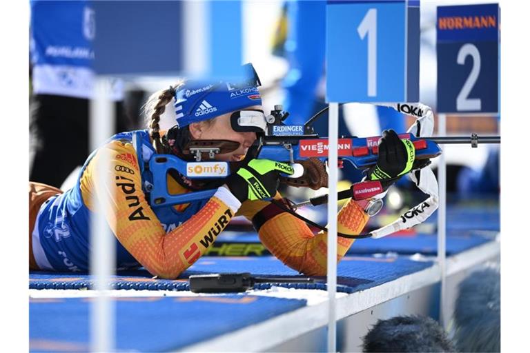 Wurde Achte im Sprint von Nove Mesto: Franziska Preuß. Foto: Sven Hoppe/dpa