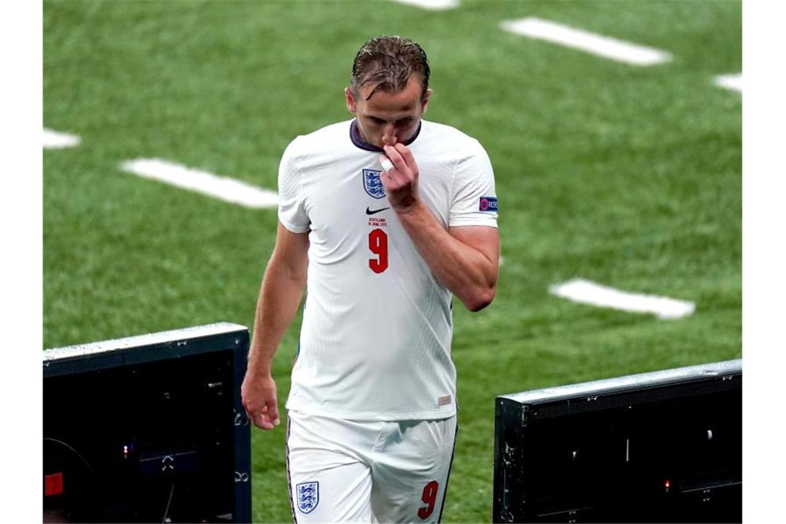 England-Coach Southgate vertraut Kane: „Wichtigster Spieler“ Wurde bei der EM zweimal ausgewechselt: Harry Kane. Foto: Mike Egerton/PA Wire/dpa