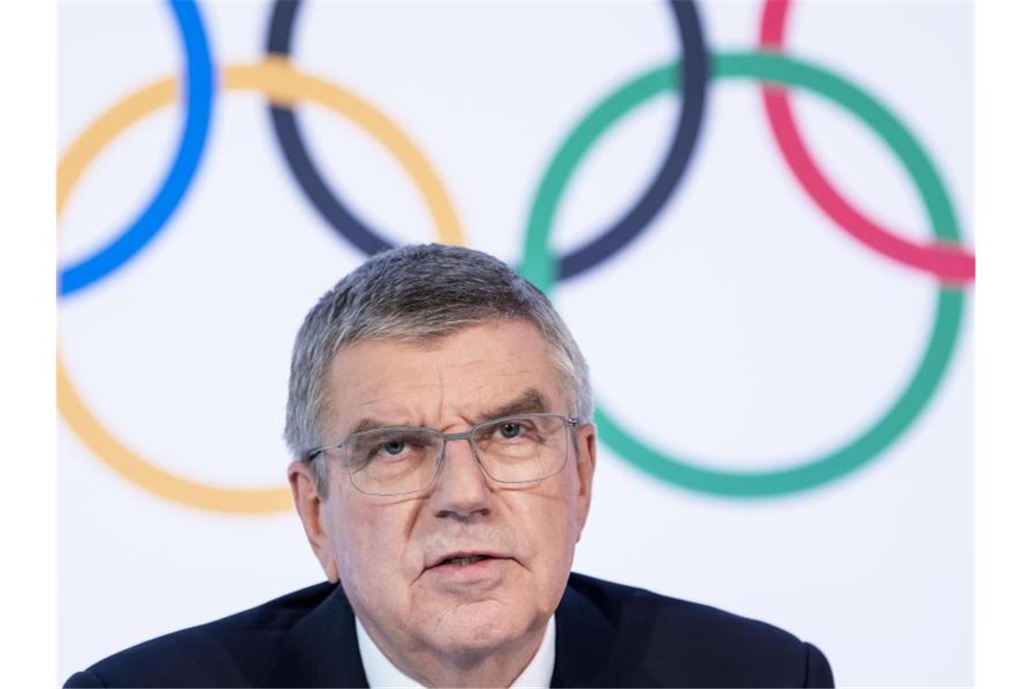 Chronologie des Sports im Jahr 2021 Wurde erneut zum IOC-Präsidenten gewählt: Thomas Bach. Foto: Jean-Christophe Bott/KEYSTONE/dpa