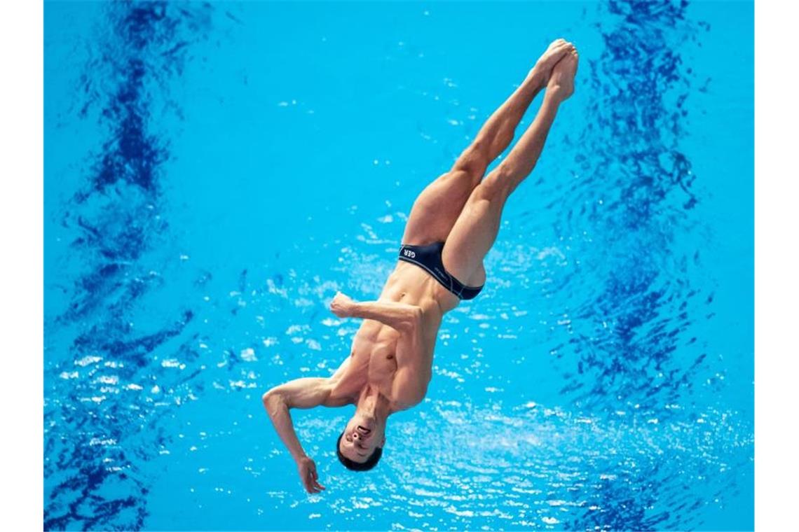 Zwei Olympia-Tickets nach Freiwasserkrimi Wurde Fünfter vom Ein-Meter-Brett: Wasserspringer Patrick Hausding in Aktion. Foto: Bernd Thissen