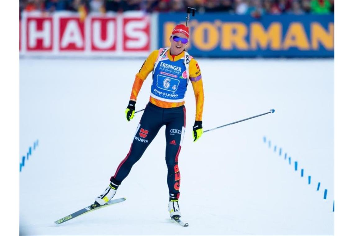 Wurde mit den DSV-Damen Vierte in Ruhpolding: Denise Herrmann. Foto: Sven Hoppe/dpa