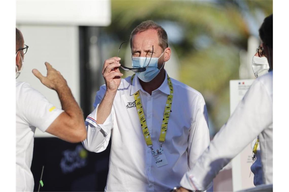 Wurde positiv auf Corona getestet: Tour-Chef Christian Prudhomme. Foto: Pool Tour De France/BELGA/dpa