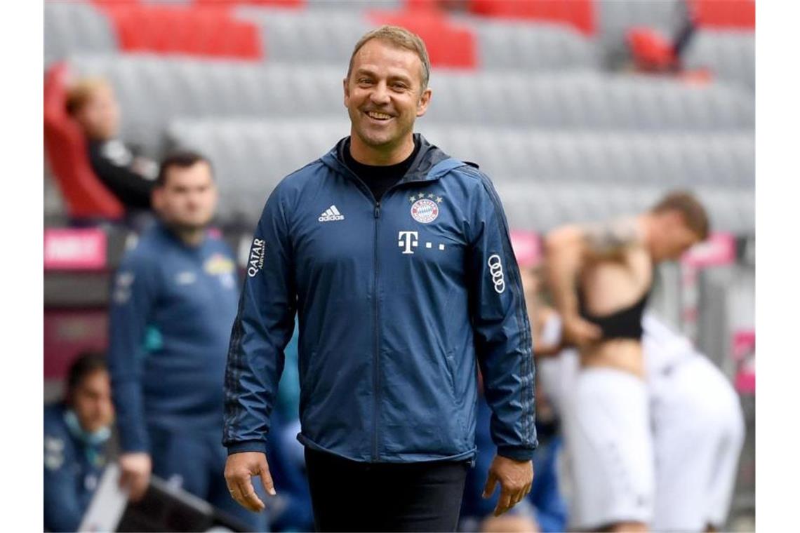 Wurde von der Übergangslösung zum Meister-Coach: Bayern-Trainer Hansi Flick. Foto: Sven Hoppe/dpa-Pool/dpa