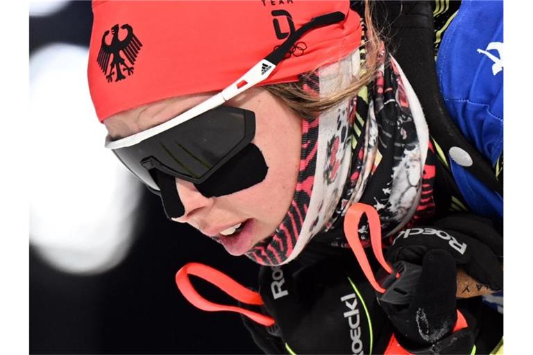 Wurde Zweite beim Massenstartrennen in Oslo: Franziska Preuß. Foto: Hendrik Schmidt/dpa-Zentralbild/dpa