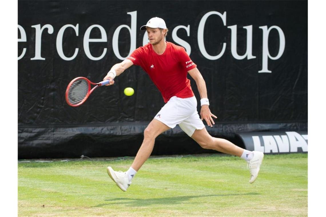Tennis-Tristesse: Kein Deutscher im Viertelfinale Yannick Hanfmann aus Deutschland in Aktion gegen Humbert aus Frankreich. Foto: Marijan Murat/dpa