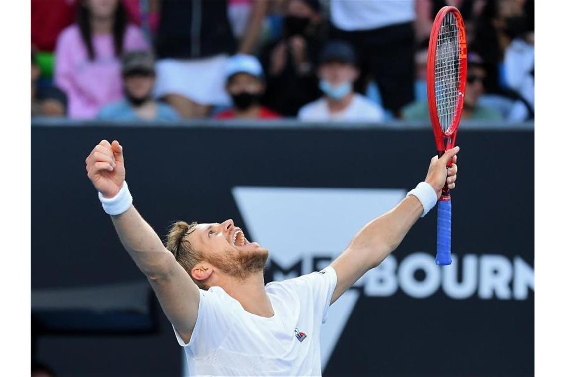 „Nicht perfekt“ - Zverev nach Matchball kurz verwirrt Yannick Hanfmann trift in Melbourne nun auf Rafael Nadal. Foto: James Ross/AAP/dpa