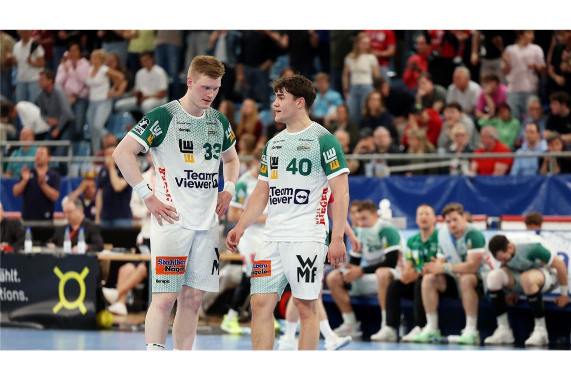 SG BBM mit neuer Hoffnung nach Derbysieg gegen Frisch Auf Ymir Gislason, Elias Newel (re.): Enttäuschung bei Frisch Auf