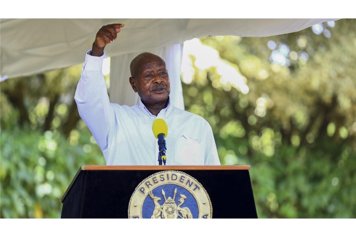 Yoweri Museveni, Präsident von Uganda, spricht während einer gemeinsamen Pressekonferenz. (Archivbild)