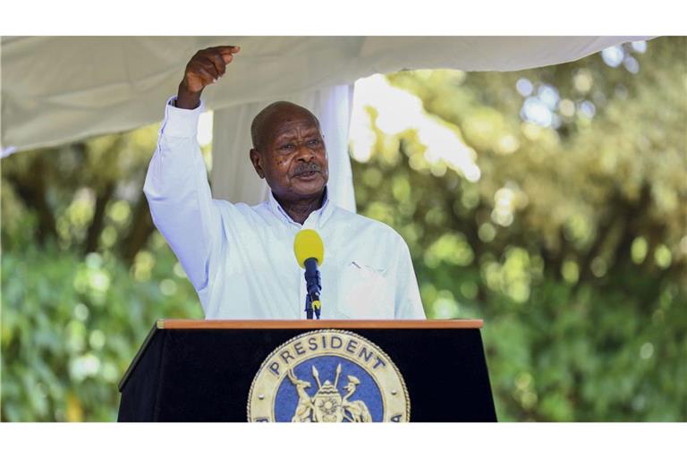 Yoweri Museveni, Präsident von Uganda, spricht während einer gemeinsamen Pressekonferenz. (Archivbild)
