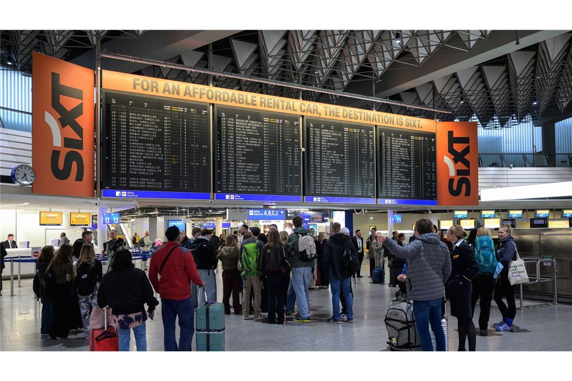 Zahlreiche Flugausfälle in Frankfurt.