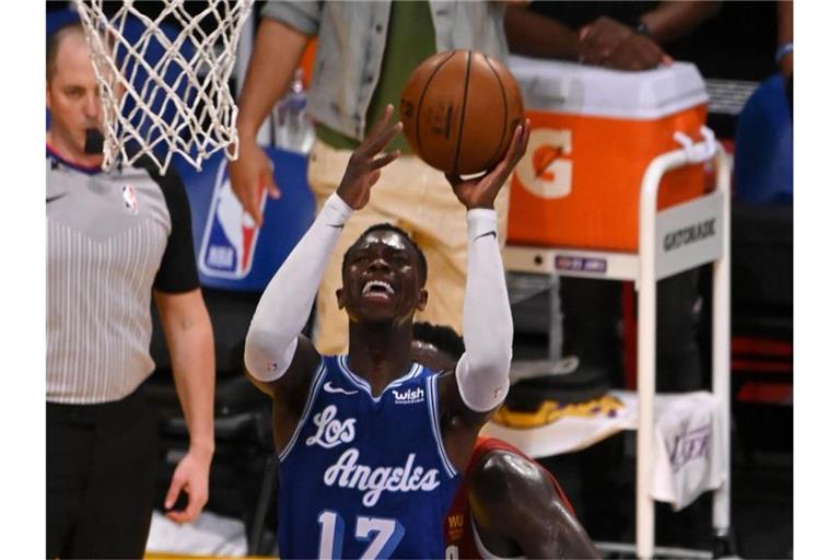 Zeigte eine starke Leistung beim Lakers-Sieg gegen die Denver Nuggets: Dennis Schröder. Foto: Keith Birmingham/Orange County Register via ZUMA/dpa