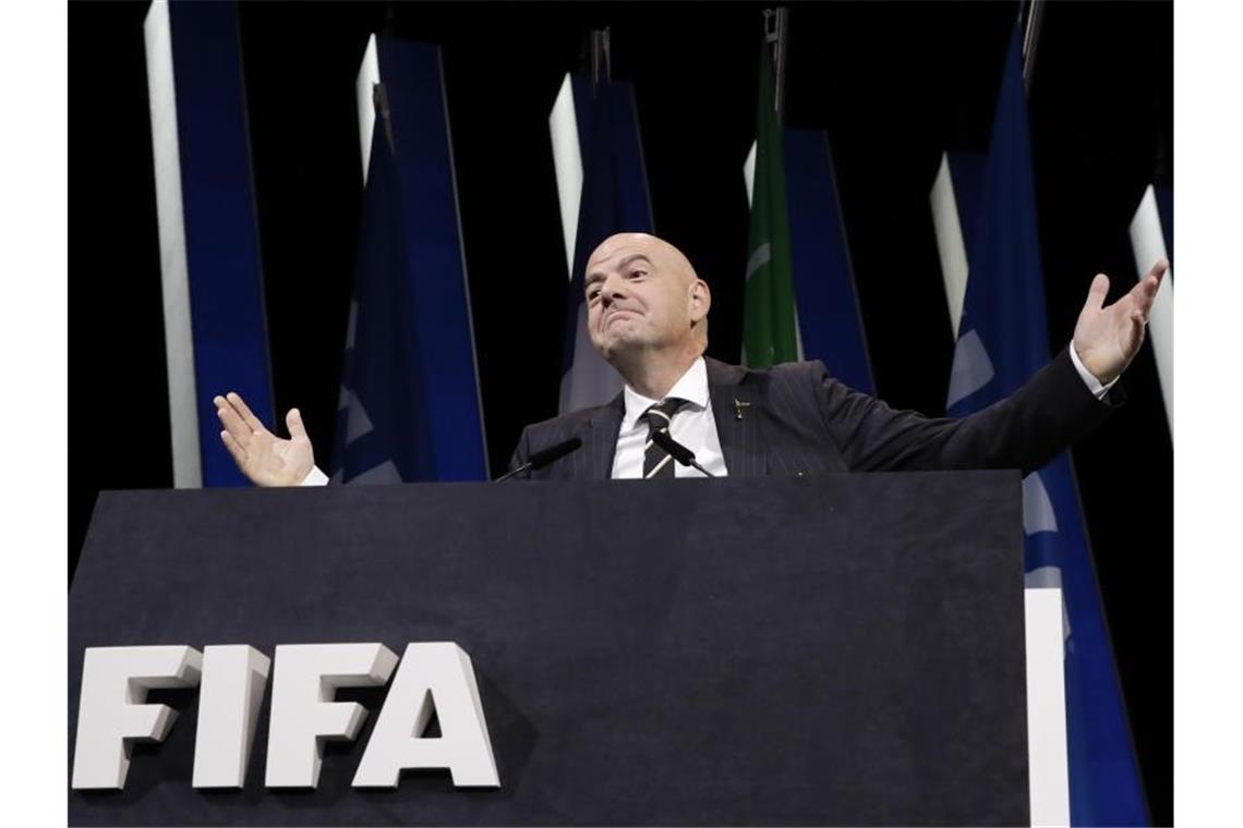 Zieht eine positive Bilanz seiner ersten Amstzeit: FIFA-Präsident Gianni Infantino . Alessandra Tarantino/AP Foto: Alessandra Tarantino