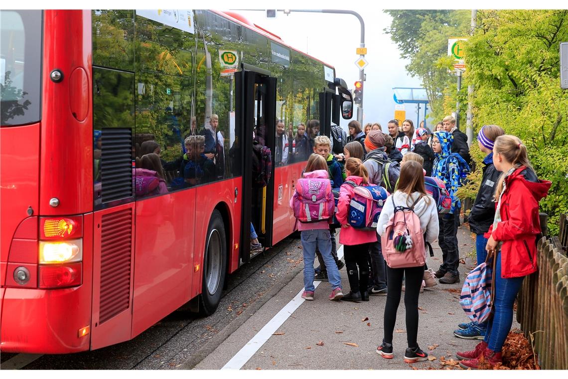 Verstärkerbus 390 für Schüler fällt vorerst weg Zu Beginn des Schuljahres kam es vor, dass der Bus, Linie 390, ab Strümpfelbach zu voll war. Deswegen wurden teilweise Schüler und Schülerinnen an der Haltestelle stehen gelassen, die Busfahrer sind einfach weitergefahren. Archivfoto: Alexander Becher