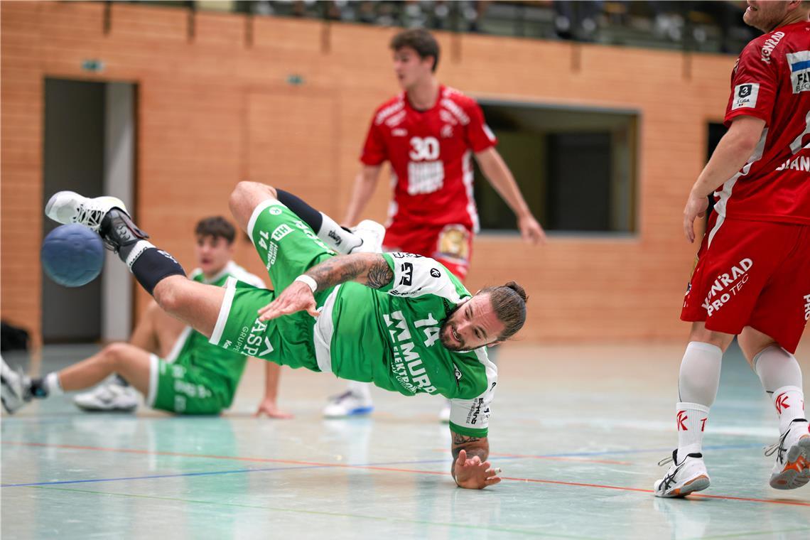 Der HC Oppenweiler/Backnang vor dem Start in die Drittliga-Saison Zugang Markus Dangers kommt von TuSEM Essen und soll vor allem in der Abwehr der Anführer beim HC Oppenweiler/Backnang werden. Foto: Alexander Becher