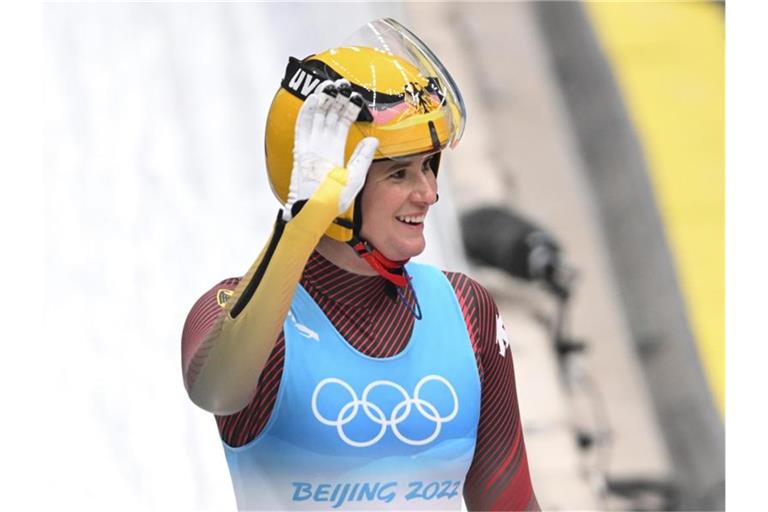 Zum dritten Mal Olympiasiegerin im Einzel: Natalie Geisenberger. Foto: Robert Michael/dpa-Zentralbild/dpa