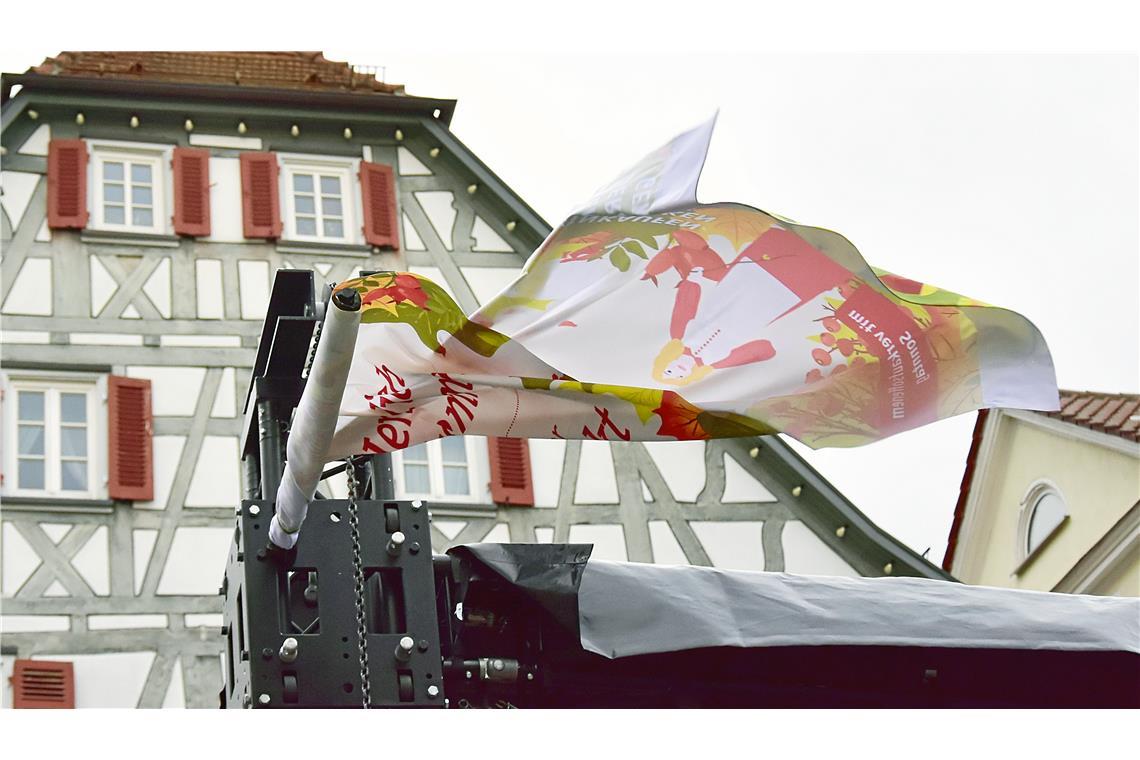 Zum Teil war ein heftiger Wind zugange. Backnanger Gänsemarkt 2025.