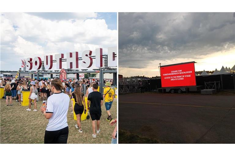 Zunächst war der Himmel noch blau, am Abend musste das Southside-Festival wegen Unwetter unterbrochen werden.
