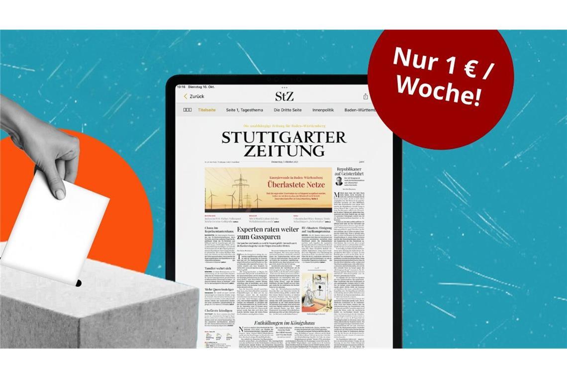 Zur Landtagswahl gibt es das E-Paper und Web-Abo der Stuttgarter Zeitung zu einem besonders günstigen Preis.  