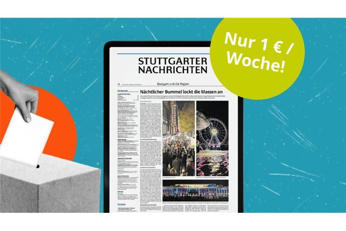 Zur Landtagswahl gibt es das E-Paper und Web-Abo der Stuttgarter Nachrichten zu einem besonders günstigen Preis.  