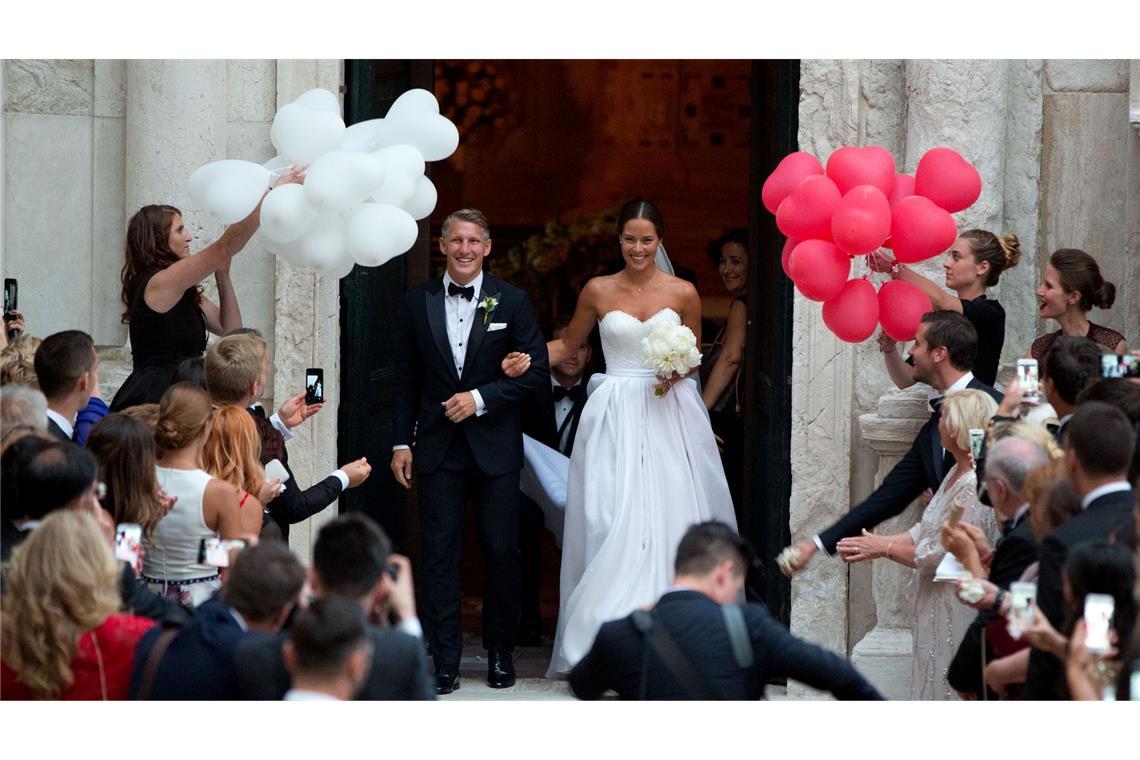 Zur Traumhochzeit in Venedig kamen 2016 bekannte Gäste wie Lukas Podolski und Angelique Kerber.