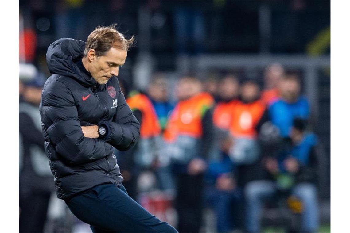 Zurück an alter Wirkungsstätte: PSG- und Ex-BVB-Coach Thomas Tuchel war nicht vollends mit seinem Team zufrieden. Foto: Guido Kirchner/dpa