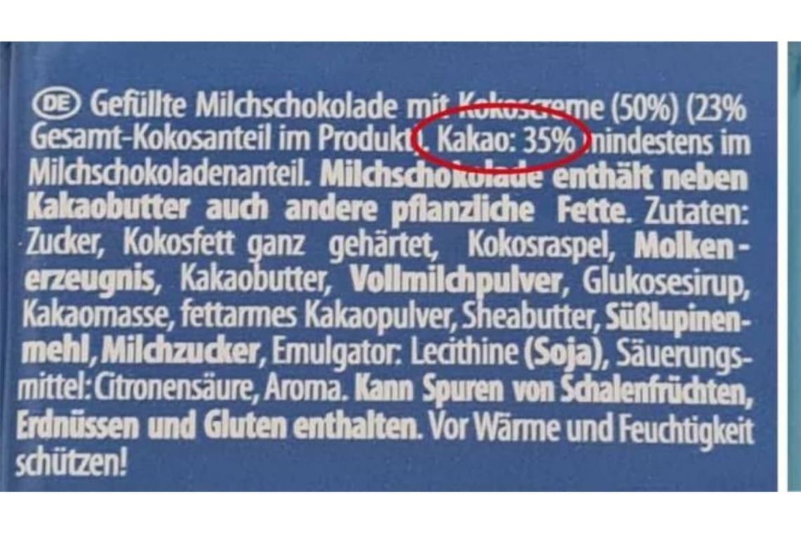 Zutatenliste im Vergleich: oben die alte Rezeptur . . .