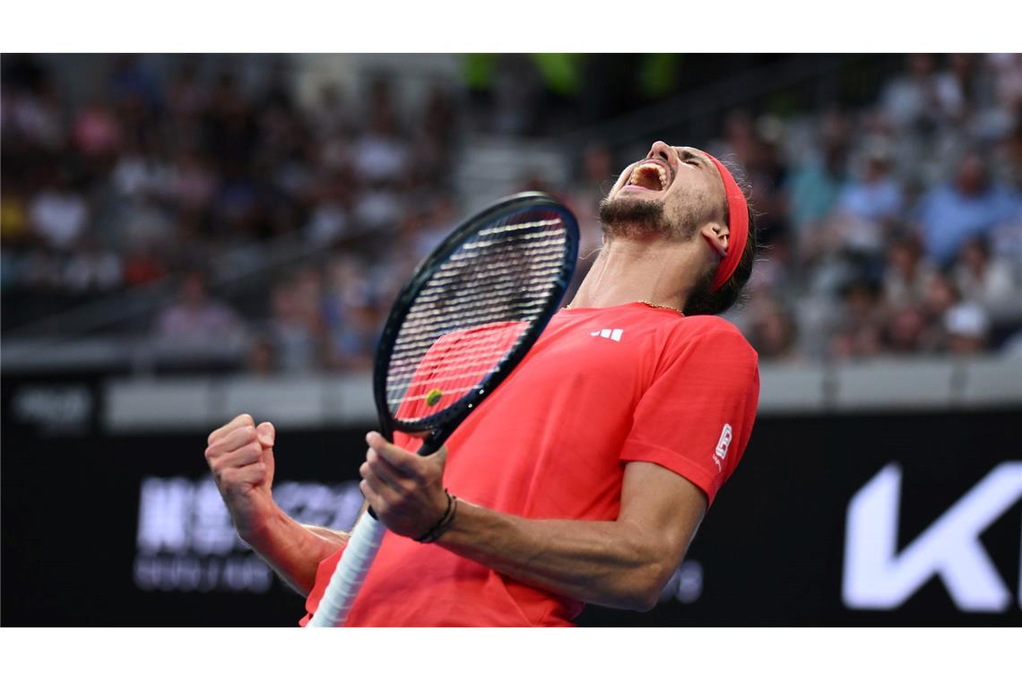 "Happy": Zverev meistert Schwächephase für Titel-Traum Zverev jubelt über den Viertelfinaleinzug