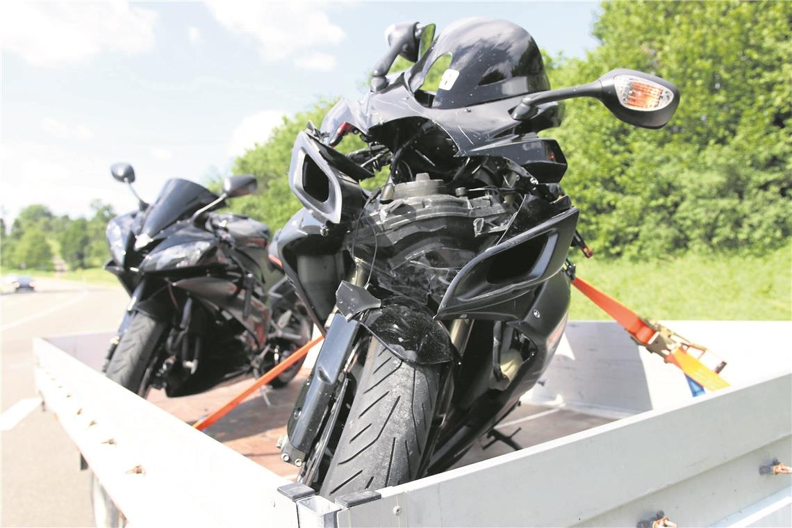 Zwei Verletzte bei Motorradunfall Zwei Motorräder waren an einem Unfall bei Sulzbach beteiligt. Foto: 7aktuell/K. Lermer