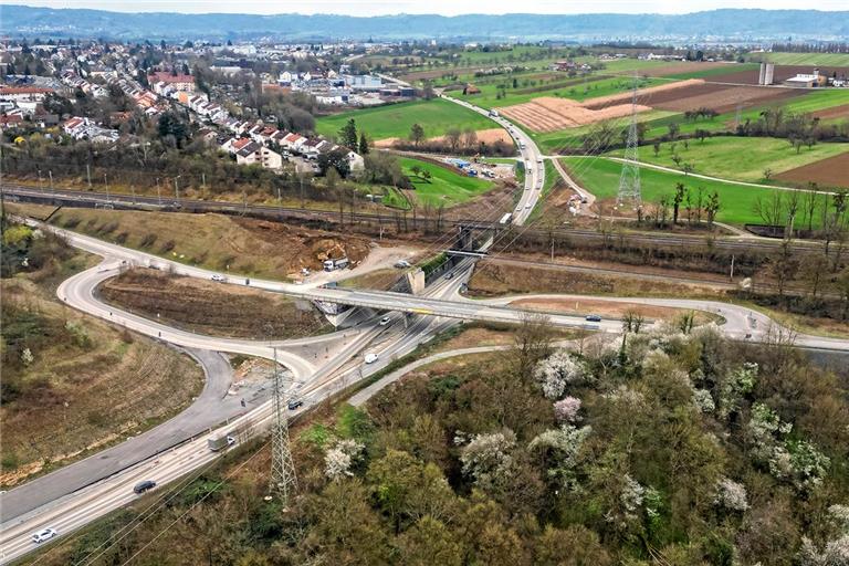 Zwischen der Straße Backnang–Erbstetten und den Bahngleisen wird eine 25000 Quadratmeter große Fläche planiert. Foto: Alexander Becher
