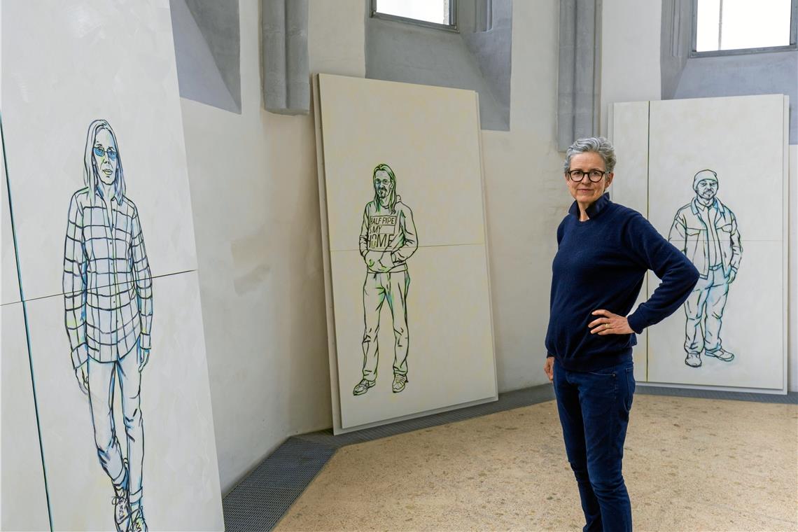 Caroline von Grone stellt Werke in der Galerie in Backnang aus Zwischen zwei und drei Tagen standen die Porträtierten Künstlerin Caroline von Grone für diese Bilder jeweils Modell. Fotos: Alexander Becher